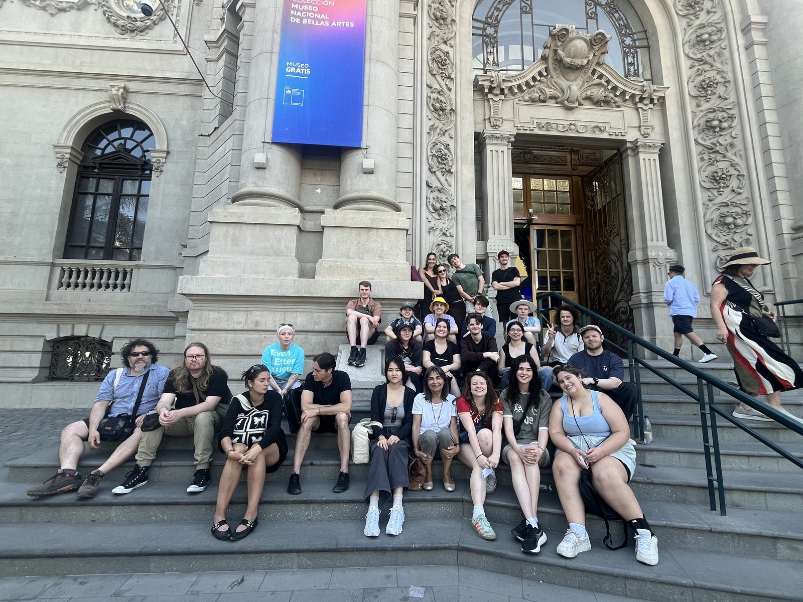AGFP students on the steps of the Museo de Bellas Artes in Santiago