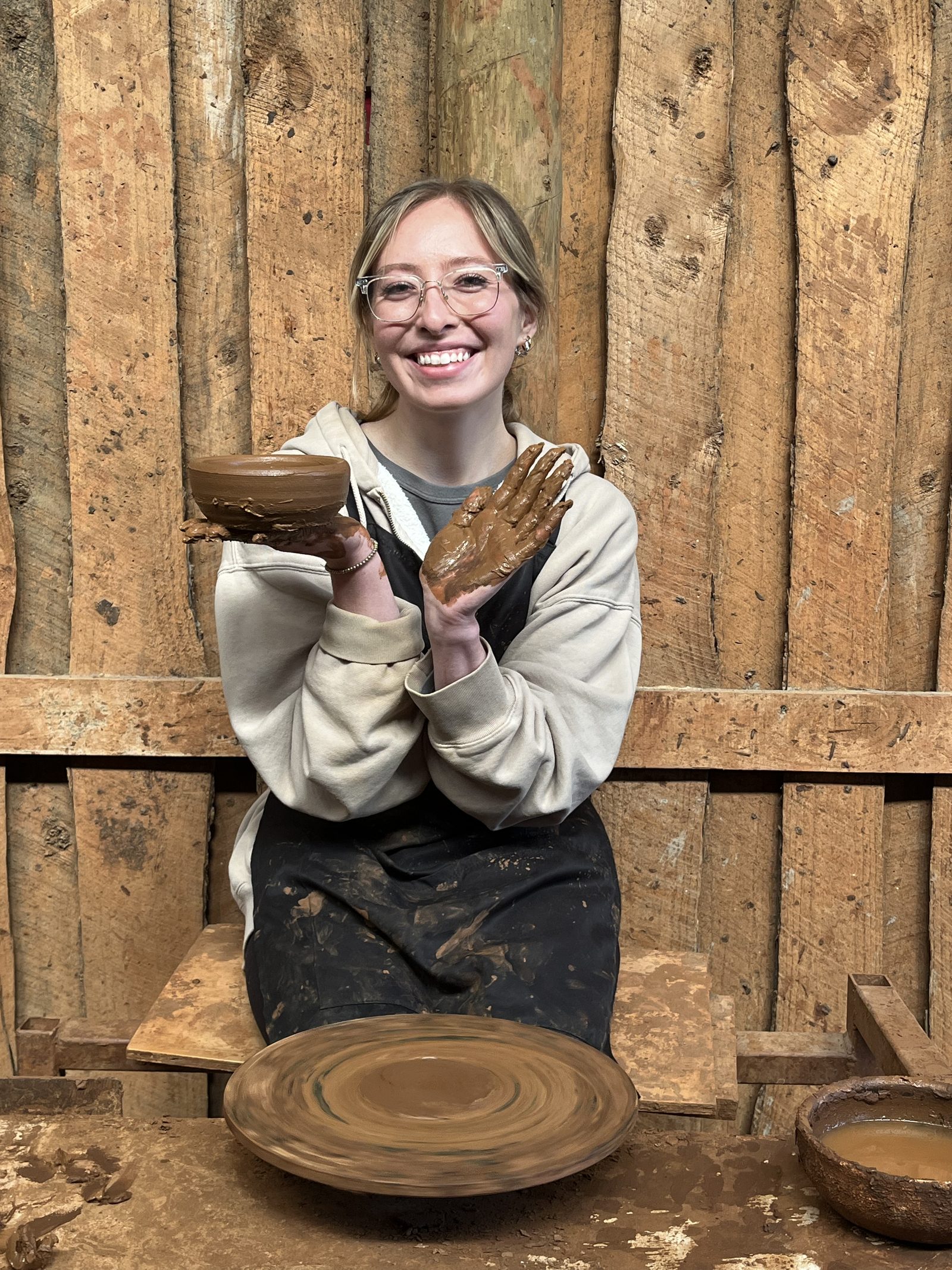 Learning traditional pottery in the town of Pomaire